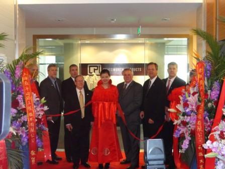 Members of CPI Executive Team cut the ribbon at new Shanghai office