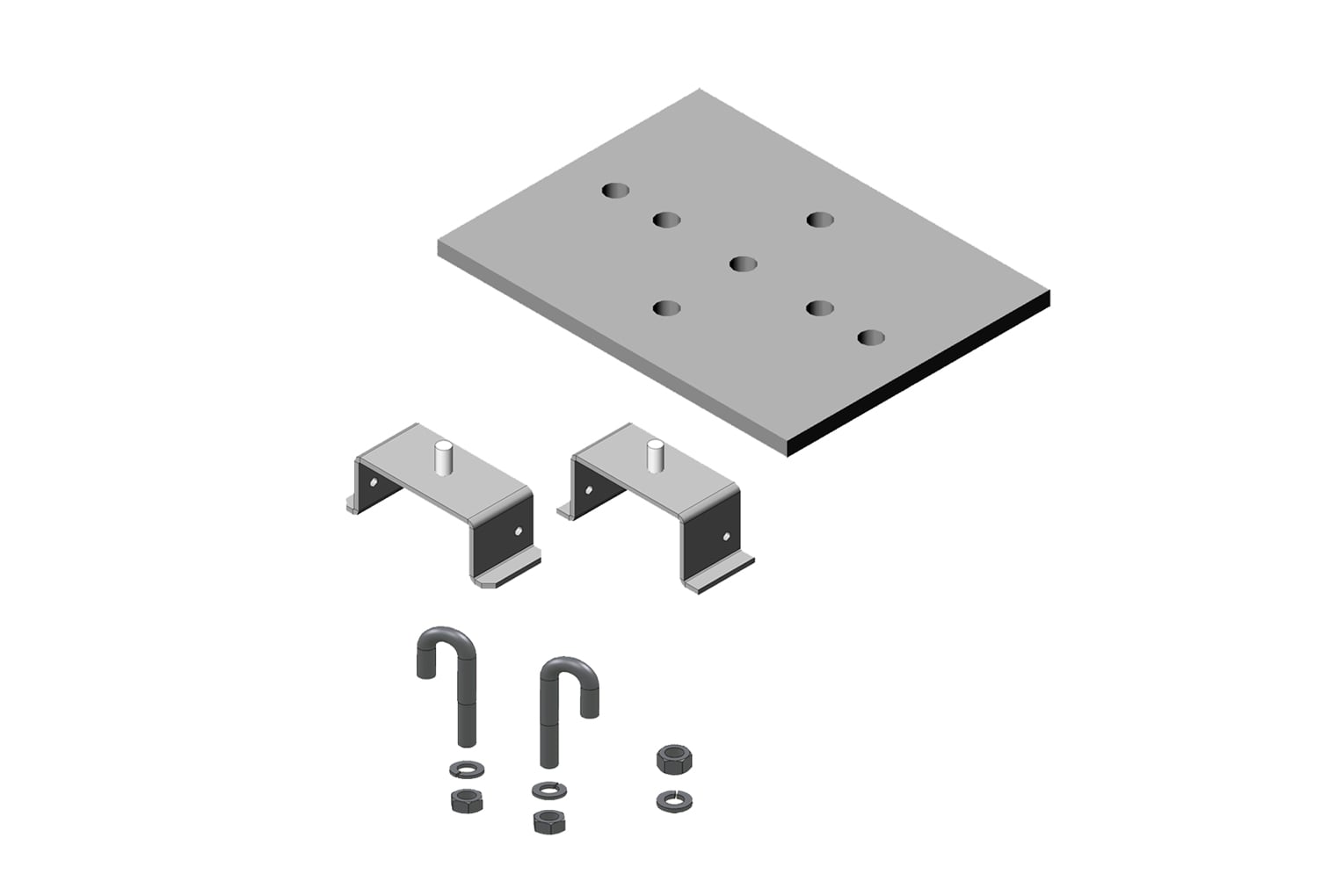 3" (80 mm) Channel Rack-To-Runway Mounting Plate With Bracket