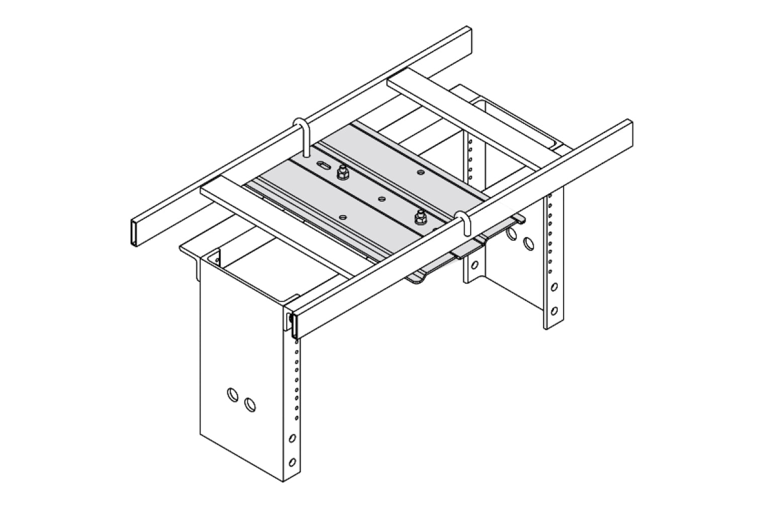 6" (150 mm) Channel Rack-To-Runway Mounting Plate