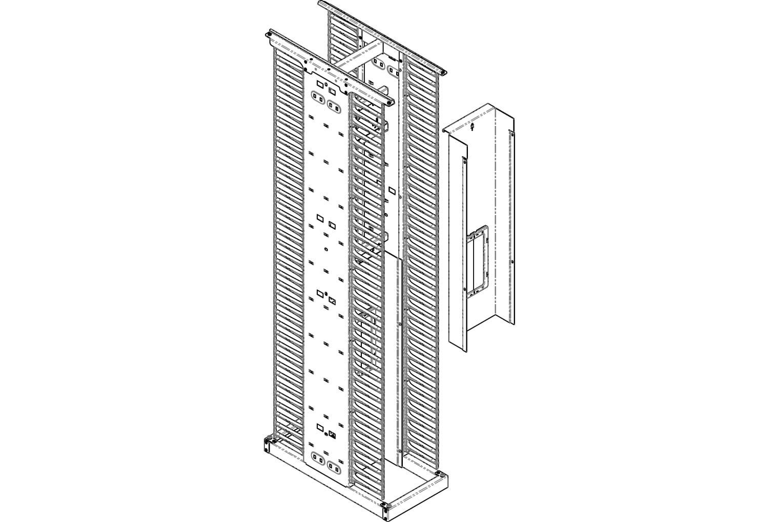 Full Height Mid-Panel Assembly Kit for Evolution Double-Sided Vertical Cable Manager