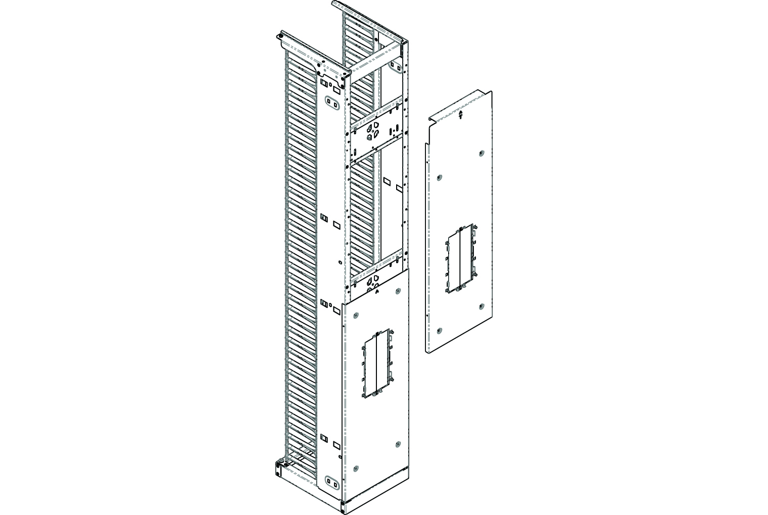 Full Height Mid-Panel Assembly Kit for Evolution Single-Sided Vertical Cable Manager