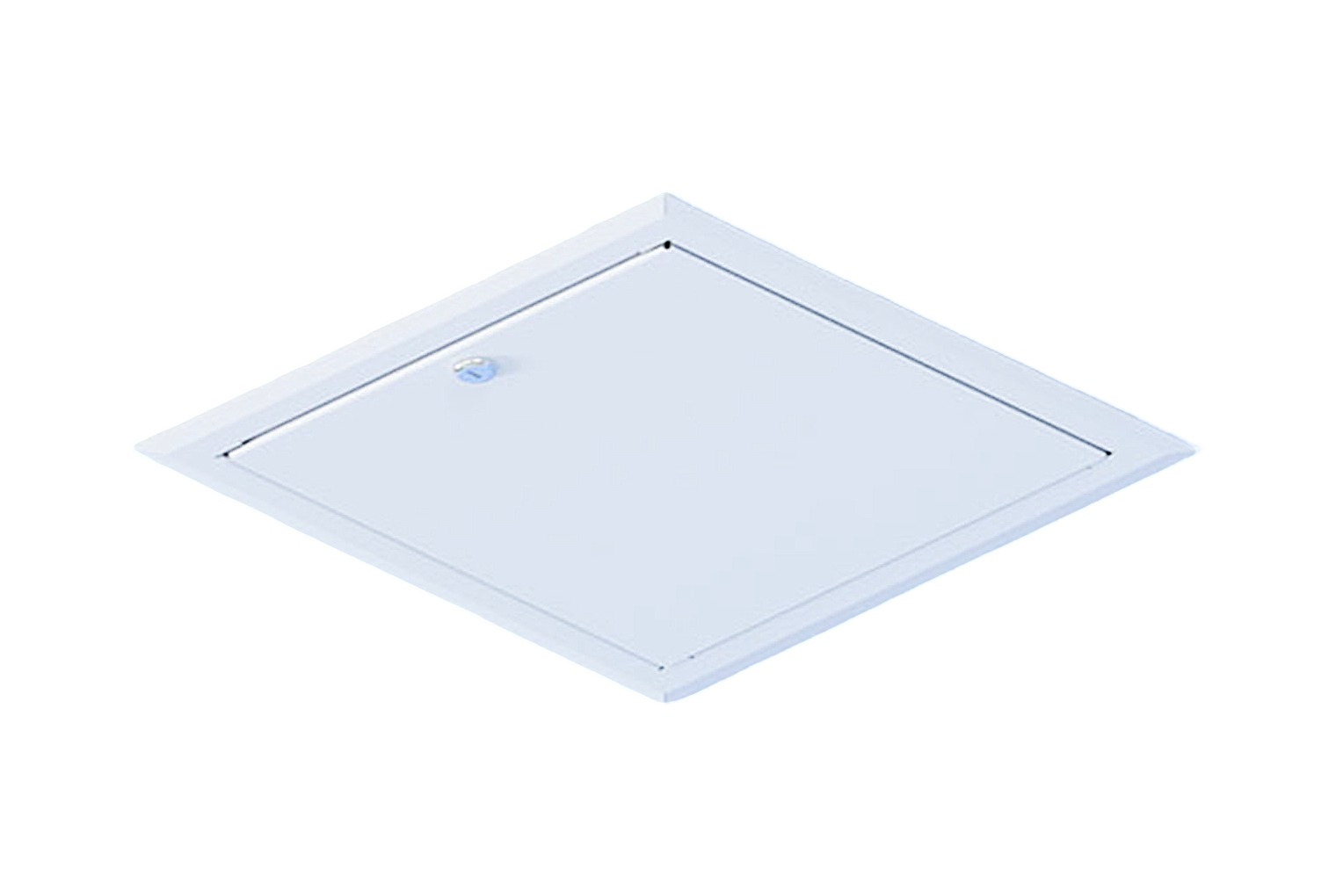 Oberon Model 1076 white ceiling mount enclosure with dome door for wireless access point in a suspended acoustic ceiling grid