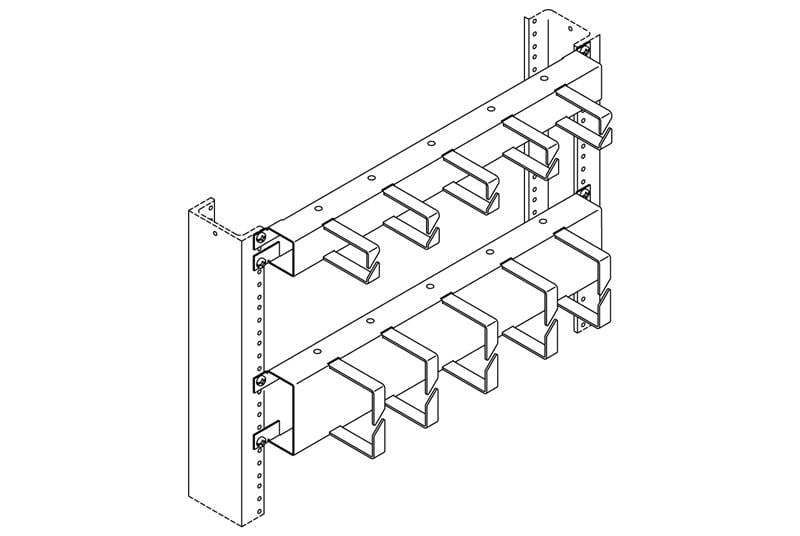 Horizontal Wire Management Panel for Vertical Cabling Section