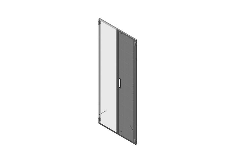 Puerta trasera doble de metal perforado para gabinete TeraFrame® serie N de 3.ª generación Image
