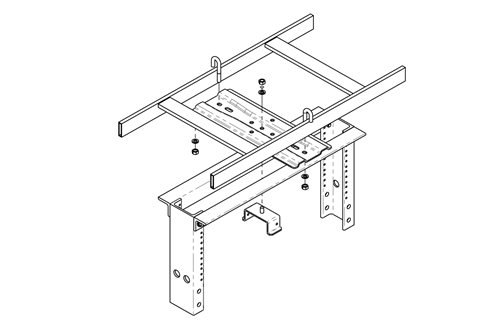 6 (150 mm) Channel Rack-To-Runway Mounting Plate With Bracket